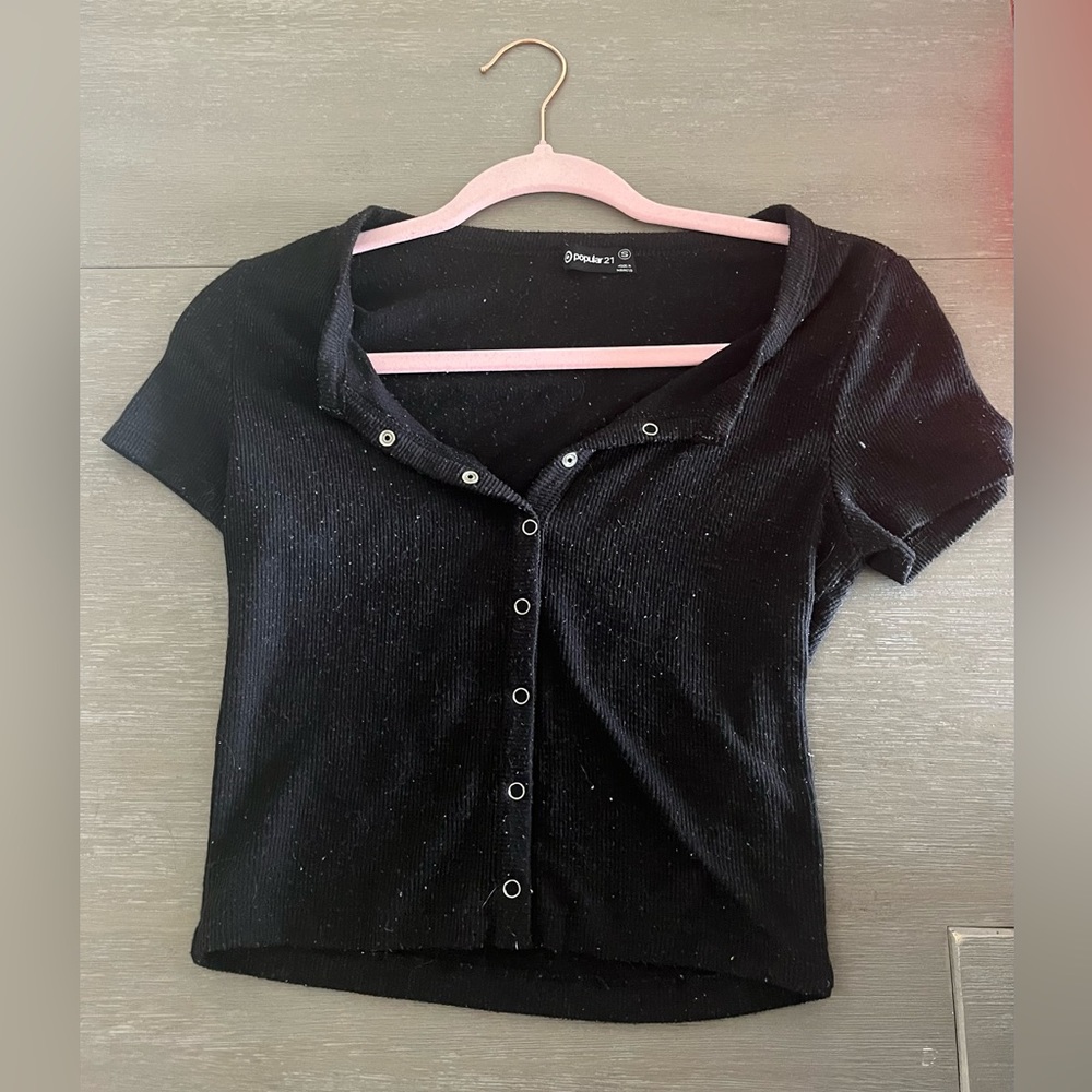Cute black button shirt